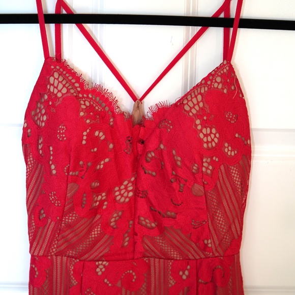 NORDSTROM Red Lace Dress - WORN ONCE - Picture 2 of 5